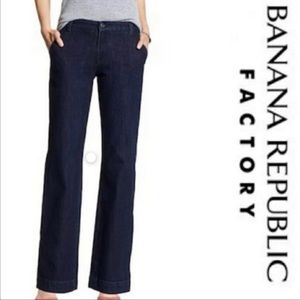 Banana Republic Factory Blue Trouser Jeans Size 8 Wide Leg Flare